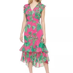 Tommy Hilfiger Women's Size 12 Island Orchid V-Neck Dress